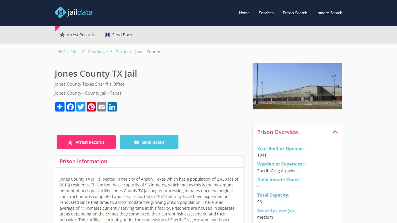 Jones County TX Jail Inmate Search and Prisoner Info - Anson, TX